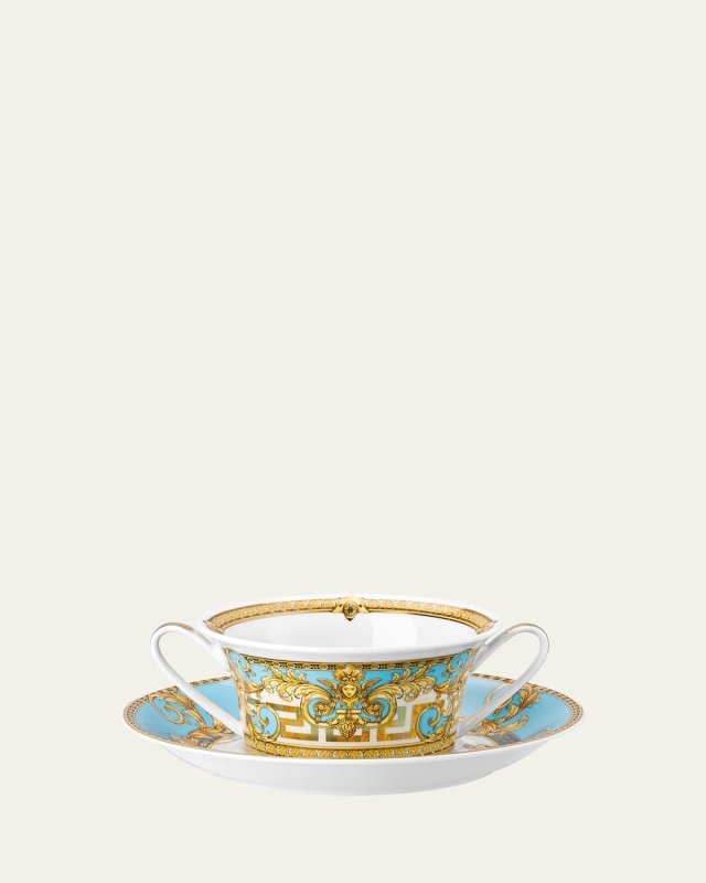 Grey Prestige Gala Cream Soup Cup & Saucer